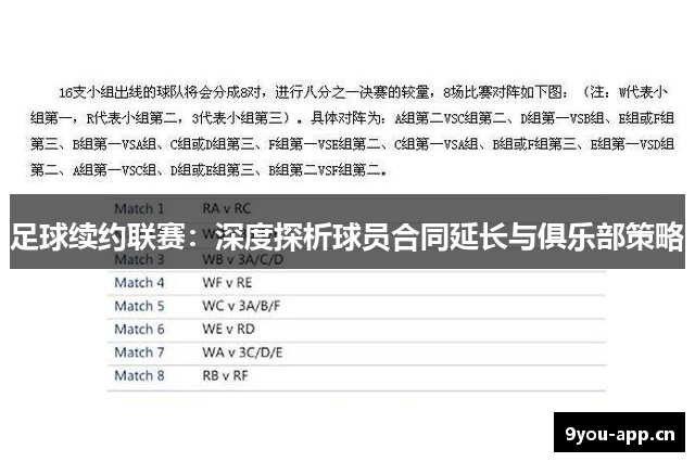 足球续约联赛：深度探析球员合同延长与俱乐部策略