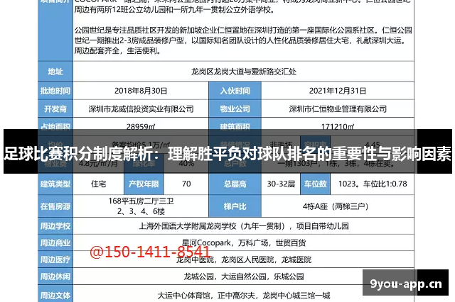 足球比赛积分制度解析：理解胜平负对球队排名的重要性与影响因素